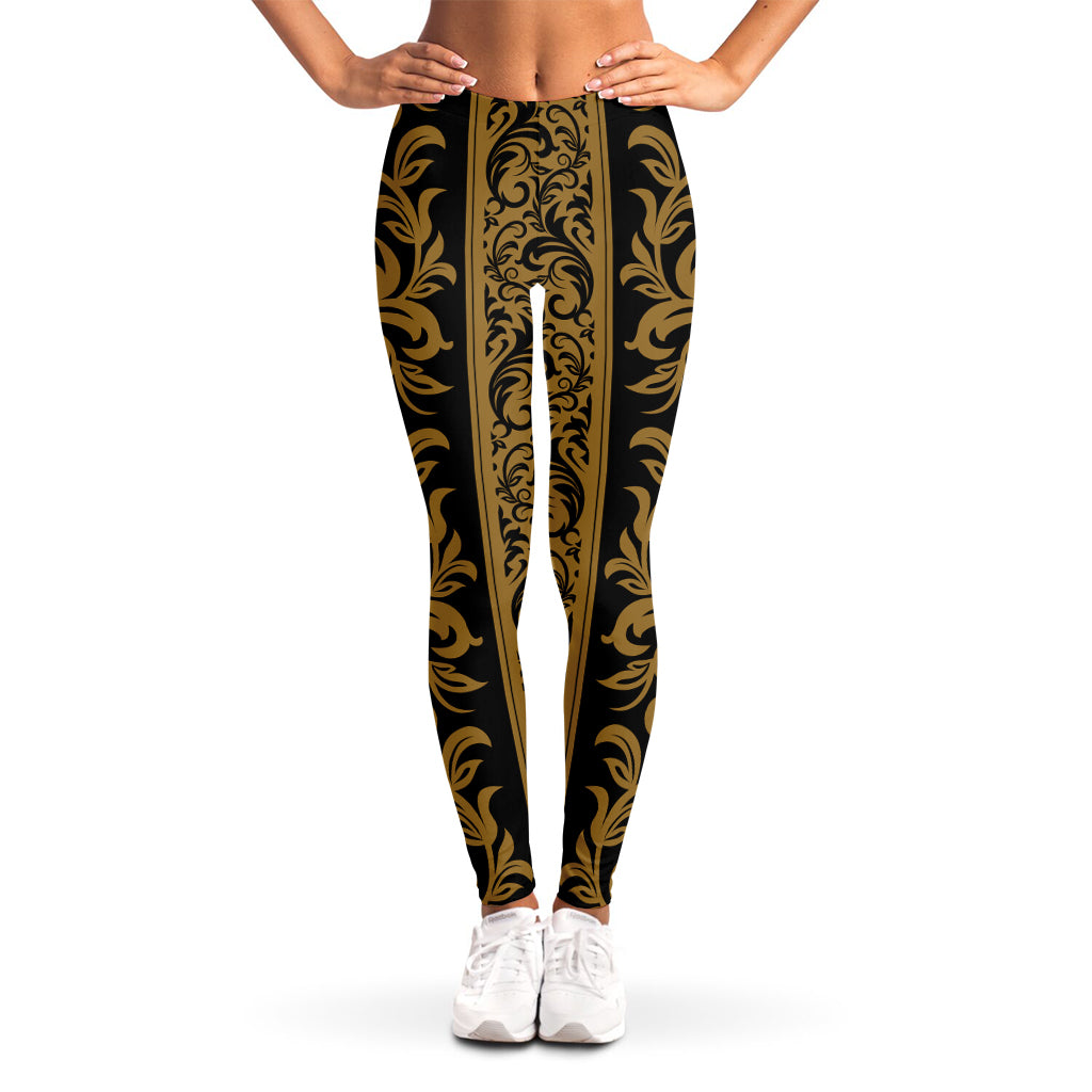 Ornamental Western Damask Print Women's Leggings