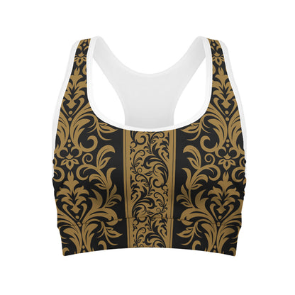 Ornamental Western Damask Print Women's Sports Bra