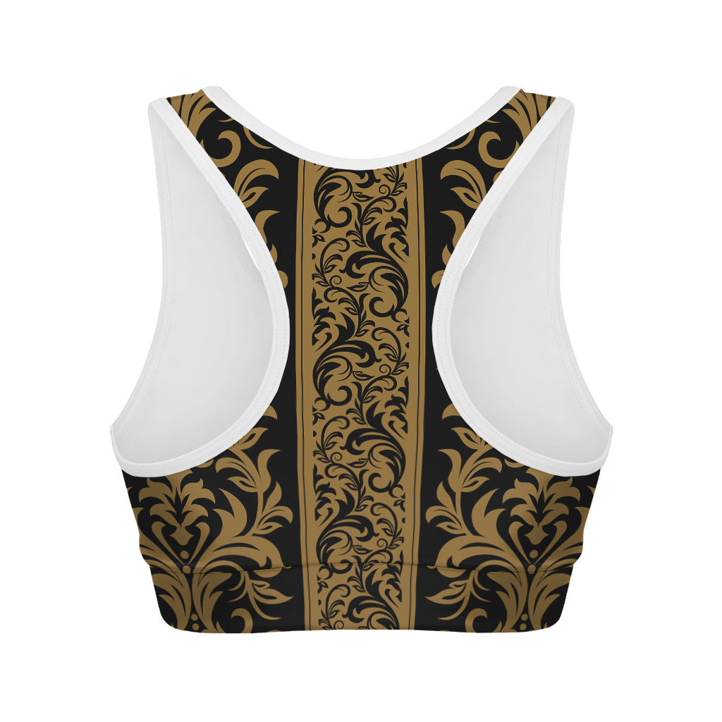 Ornamental Western Damask Print Women's Sports Bra
