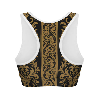 Ornamental Western Damask Print Women's Sports Bra