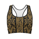 Ornamental Western Damask Print Women's Sports Bra