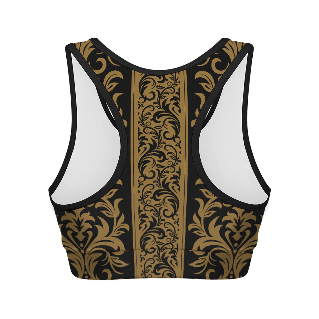 Ornamental Western Damask Print Women's Sports Bra