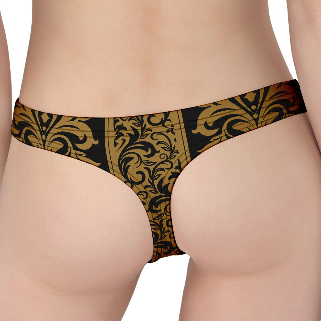 Ornamental Western Damask Print Women's Thong