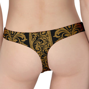 Ornamental Western Damask Print Women's Thong