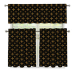 Orthodox Christian Pattern Print 3 Piece Kitchen Curtains