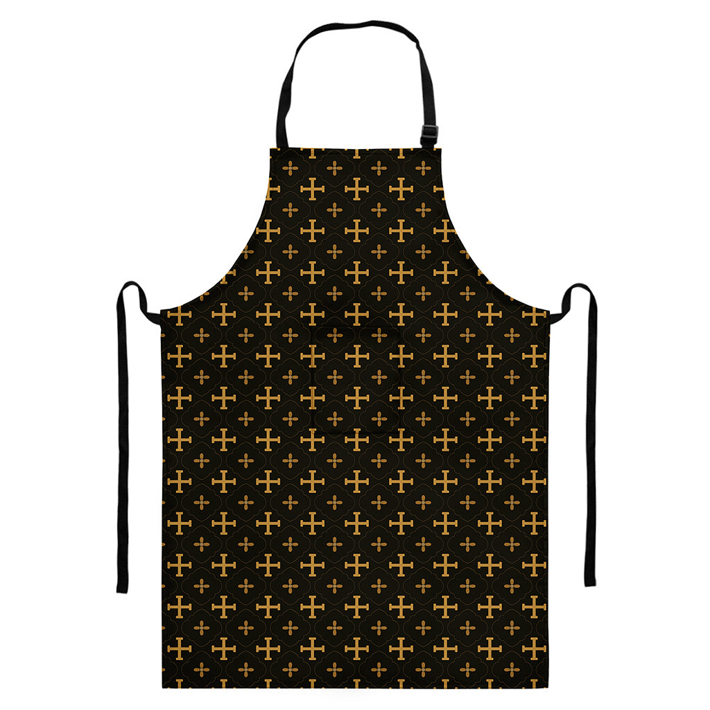 Orthodox Christian Pattern Print Bib Apron With Pocket