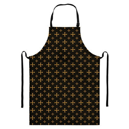 Orthodox Christian Pattern Print Bib Apron With Pocket