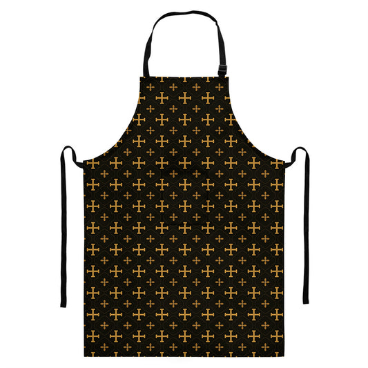 Orthodox Christian Pattern Print Bib Apron With Pocket