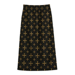 Orthodox Christian Pattern Print Cotton Front Slit Maxi Skirt