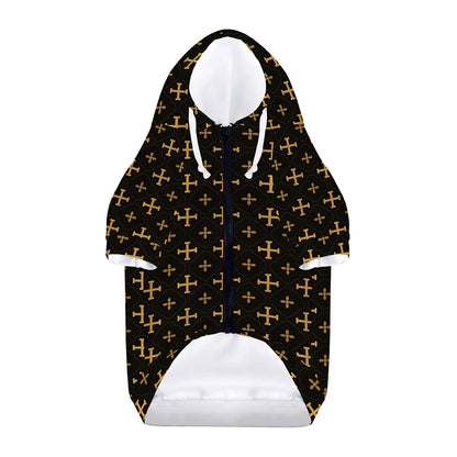 Orthodox Christian Pattern Print Dog Zip Up Hoodie