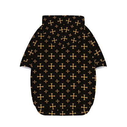 Orthodox Christian Pattern Print Dog Zip Up Hoodie