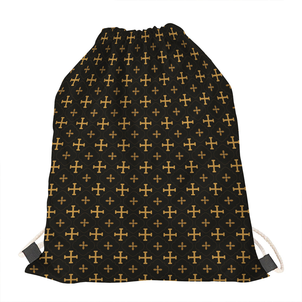 Orthodox Christian Pattern Print Drawstring Bag