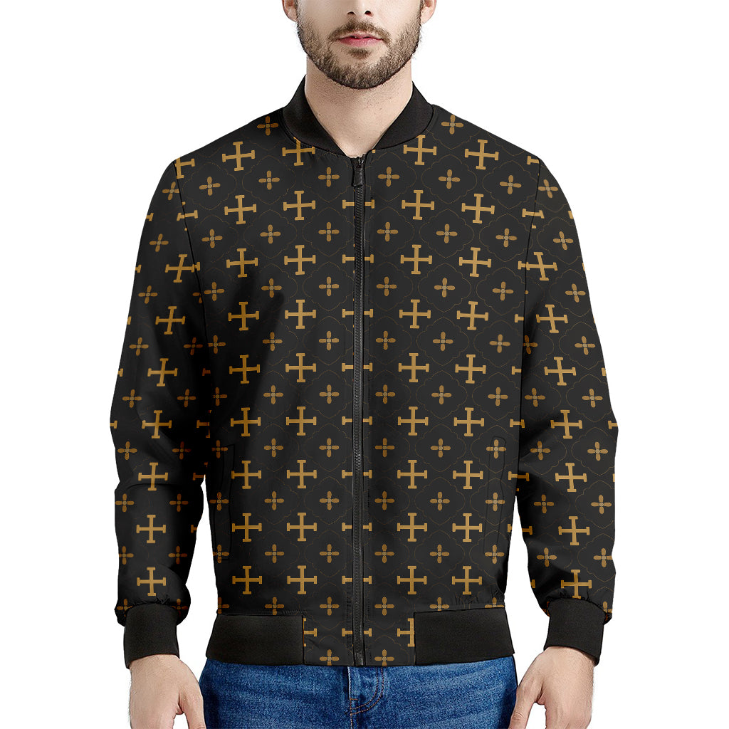 Orthodox Christian Pattern Print Men's Bomber Jacket