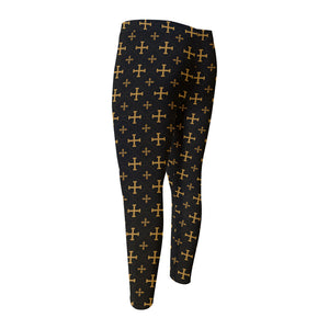 Orthodox Christian Pattern Print Men's Compression Pants