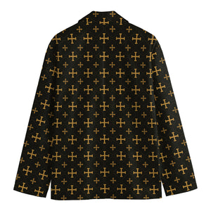 Orthodox Christian Pattern Print Men's Cotton Blazer