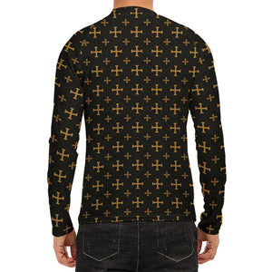 Orthodox Christian Pattern Print Men's Long Sleeve Rash Guard