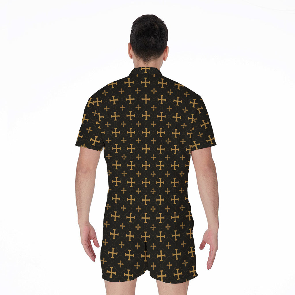 Orthodox Christian Pattern Print Men's Rompers