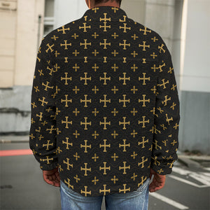 Orthodox Christian Pattern Print Men's Shirt Jacket