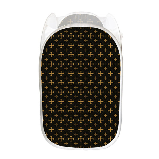 Orthodox Christian Pattern Print Mesh Laundry Hamper