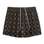 Orthodox Christian Pattern Print Mesh Shorts