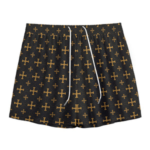 Orthodox Christian Pattern Print Mesh Shorts