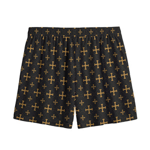 Orthodox Christian Pattern Print Mesh Shorts