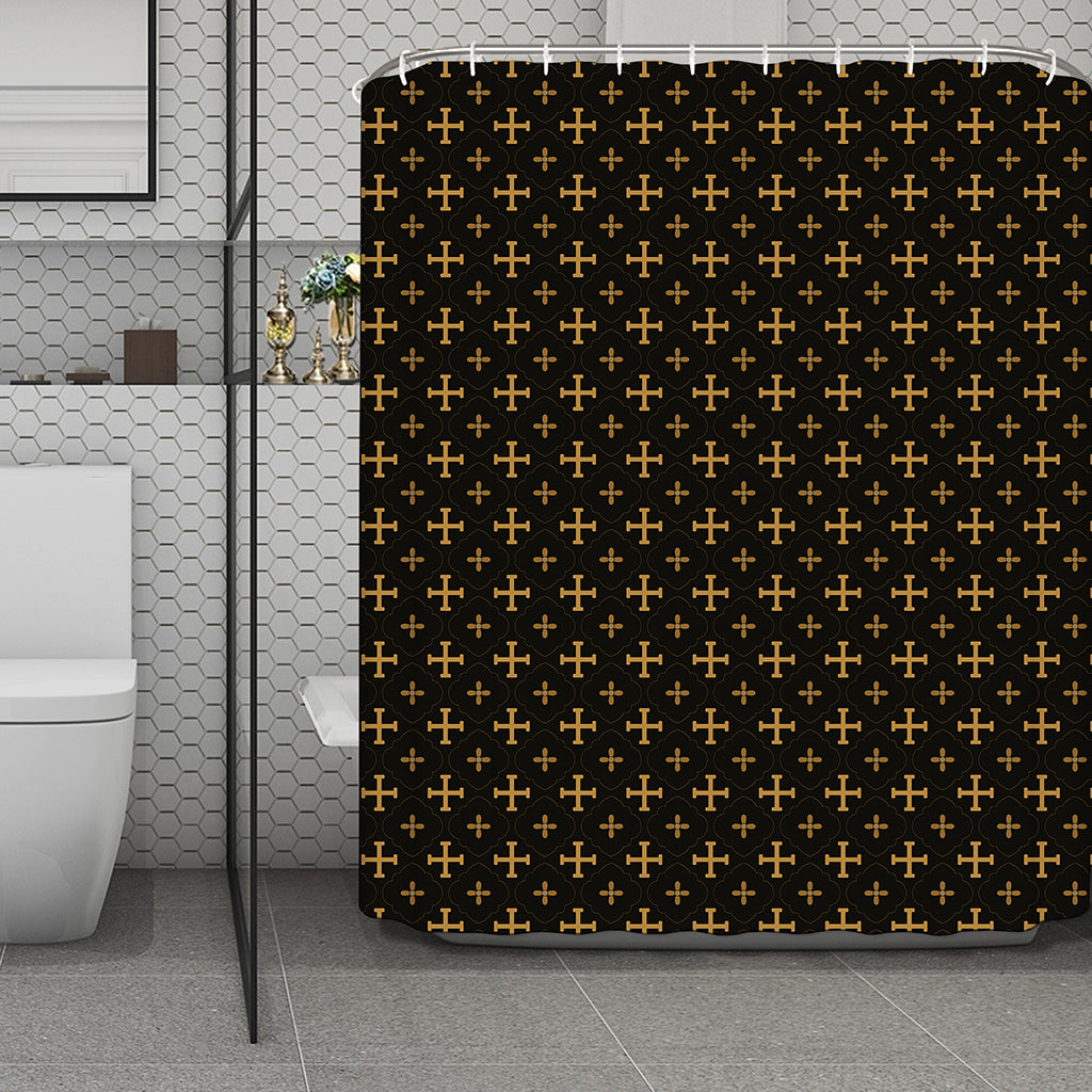 Orthodox Christian Pattern Print Polyester Shower Curtain
