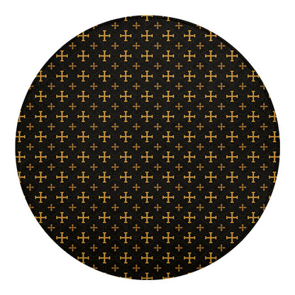 Orthodox Christian Pattern Print Round Blanket