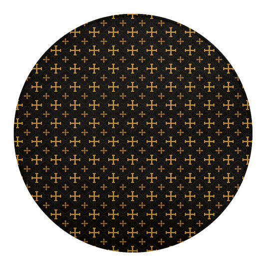 Orthodox Christian Pattern Print Round Blanket
