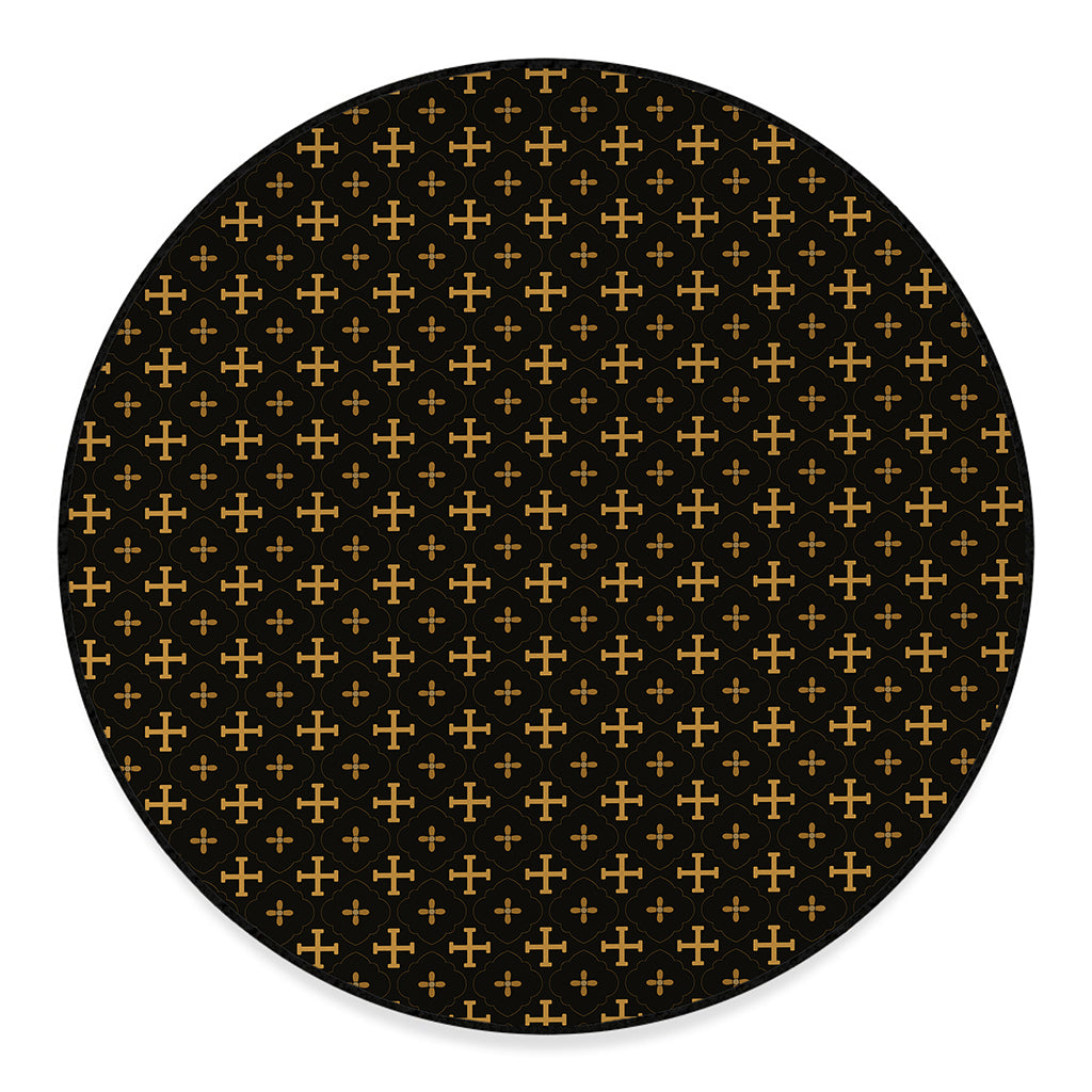 Orthodox Christian Pattern Print Round Floor Mat