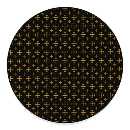 Orthodox Christian Pattern Print Round Floor Mat