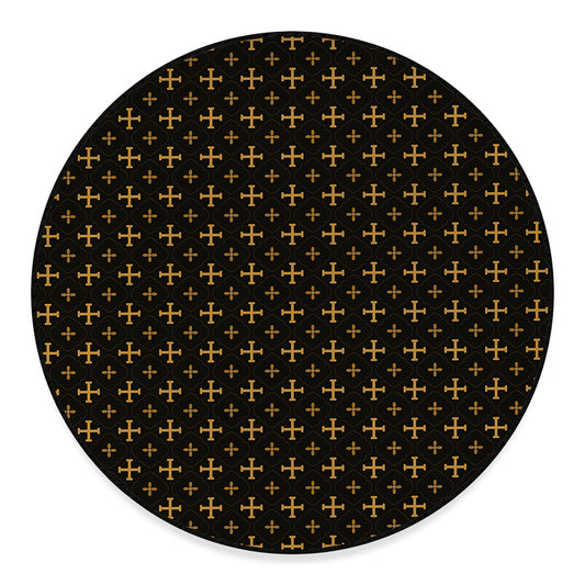 Orthodox Christian Pattern Print Round Floor Mat