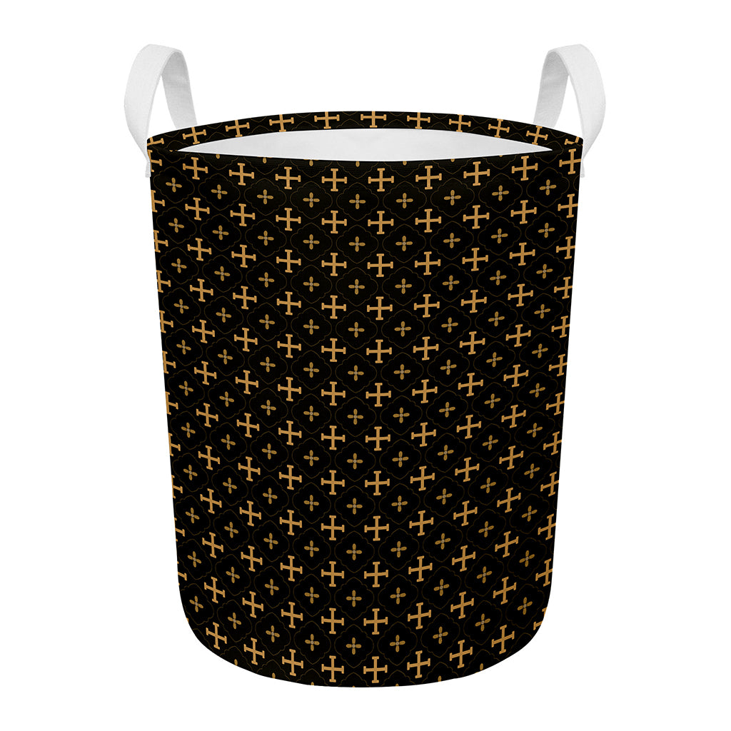 Orthodox Christian Pattern Print Round Laundry Basket