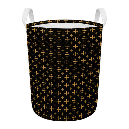 Orthodox Christian Pattern Print Round Laundry Basket