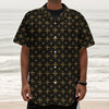 Orthodox Christian Pattern Print Textured Short Sleeve Shirt