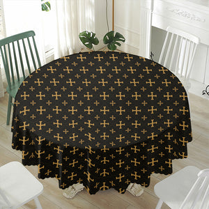 Orthodox Christian Pattern Print Waterproof Round Tablecloth