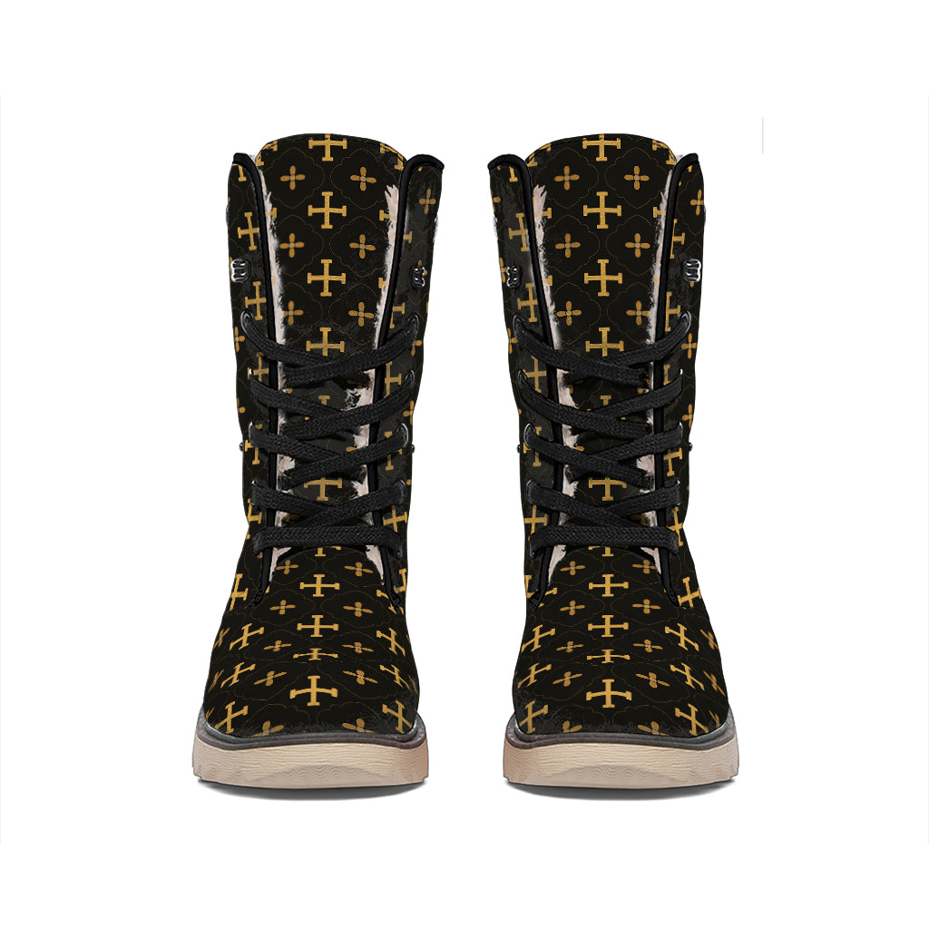 Orthodox Christian Pattern Print Winter Boots