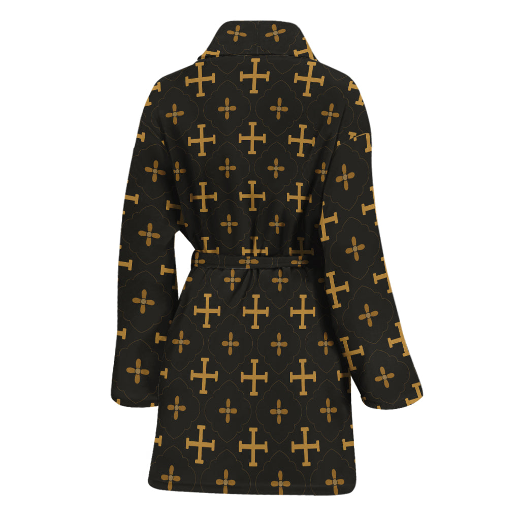 Orthodox Christian Pattern Print Women's Bathrobe