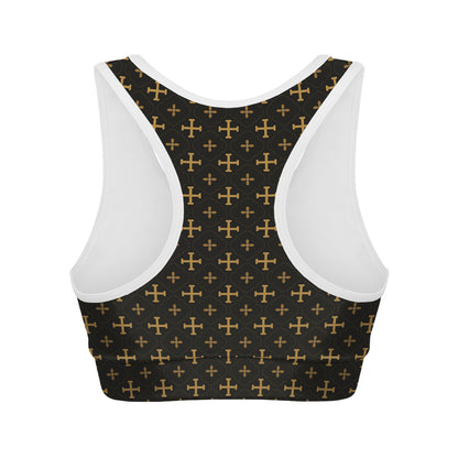 Orthodox Christian Pattern Print Women's Sports Bra
