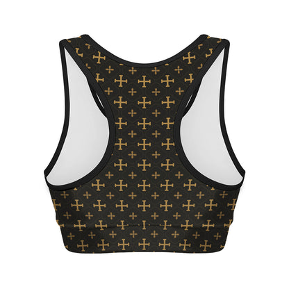 Orthodox Christian Pattern Print Women's Sports Bra