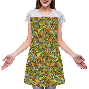 Outdoor Camping Pattern Print Adjustable Apron