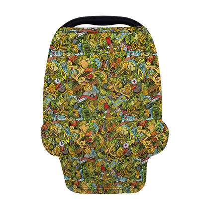 Outdoor Camping Pattern Print Baby Seat Cover