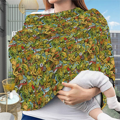 Outdoor Camping Pattern Print Baby Seat Cover