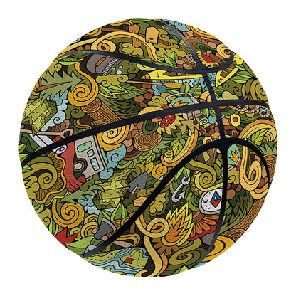 Outdoor Camping Pattern Print Basketball