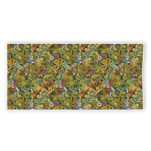 Outdoor Camping Pattern Print Beach Towel