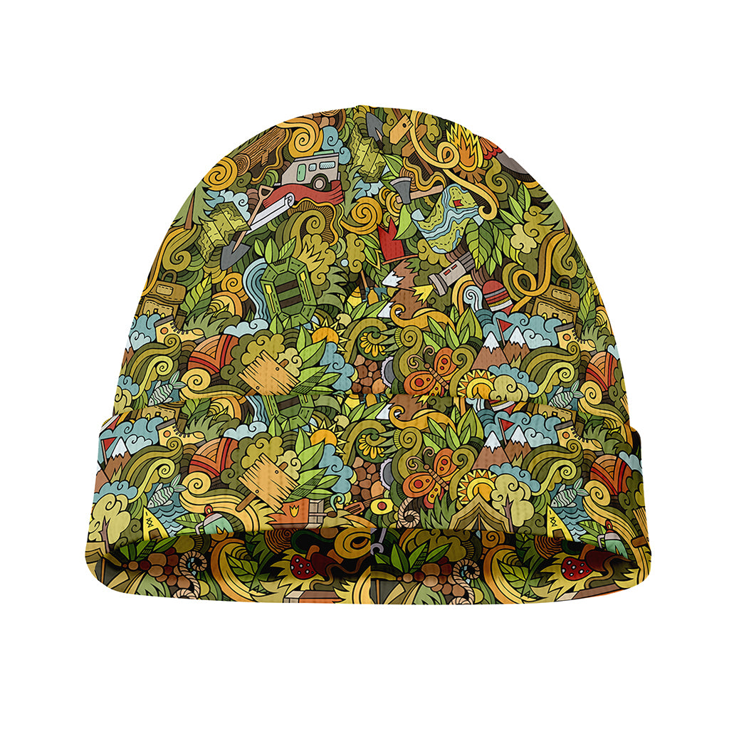 Outdoor Camping Pattern Print Beanie
