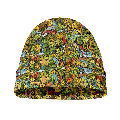 Outdoor Camping Pattern Print Beanie