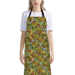 Outdoor Camping Pattern Print Bib Apron With Pocket