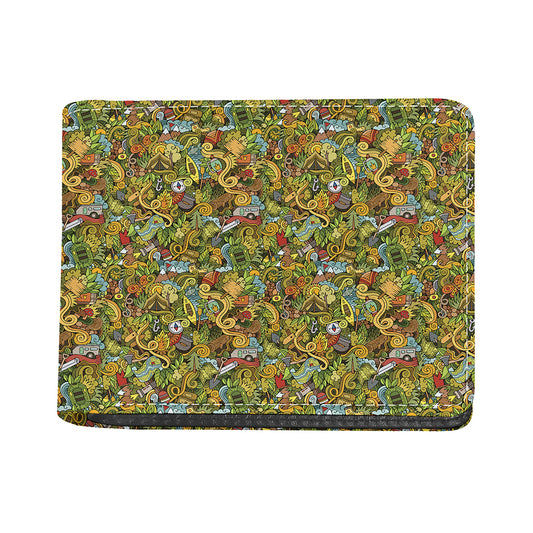 Outdoor Camping Pattern Print Bifold Wallet