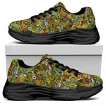 Outdoor Camping Pattern Print Black Chunky Shoes